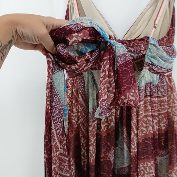 Moda International Y2K Boho Low Back Maxi Dress Womens MD Wedding Festival - Picture 10 of 15